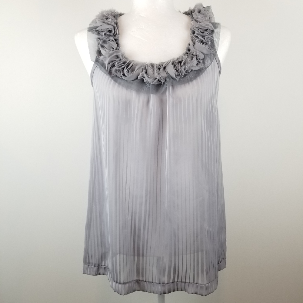 NWT Romeo & Juliet Couture Gray Sheer Blouse‎